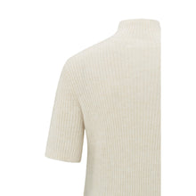 Lade das Bild in den Galerie-Viewer, YAYA Gerippter Kurzarm Rollkragenpullover Ivory
