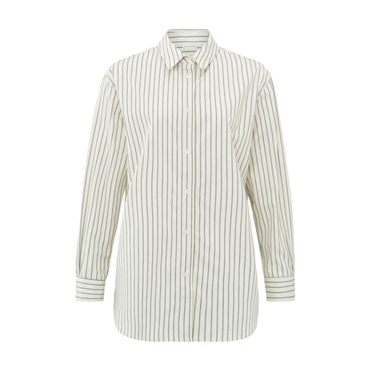 YAYA Gestreifte Bluse Chalk White