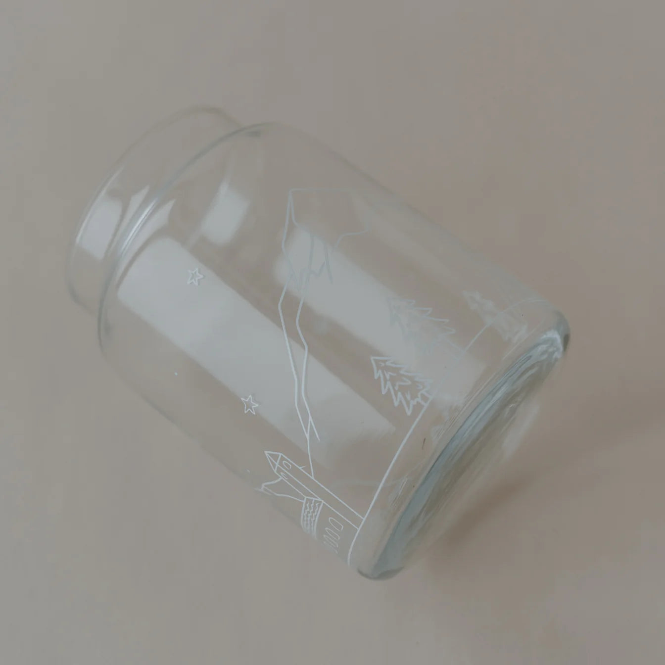 EULENSCHNITT Vase aus Glas Schneelandschaft