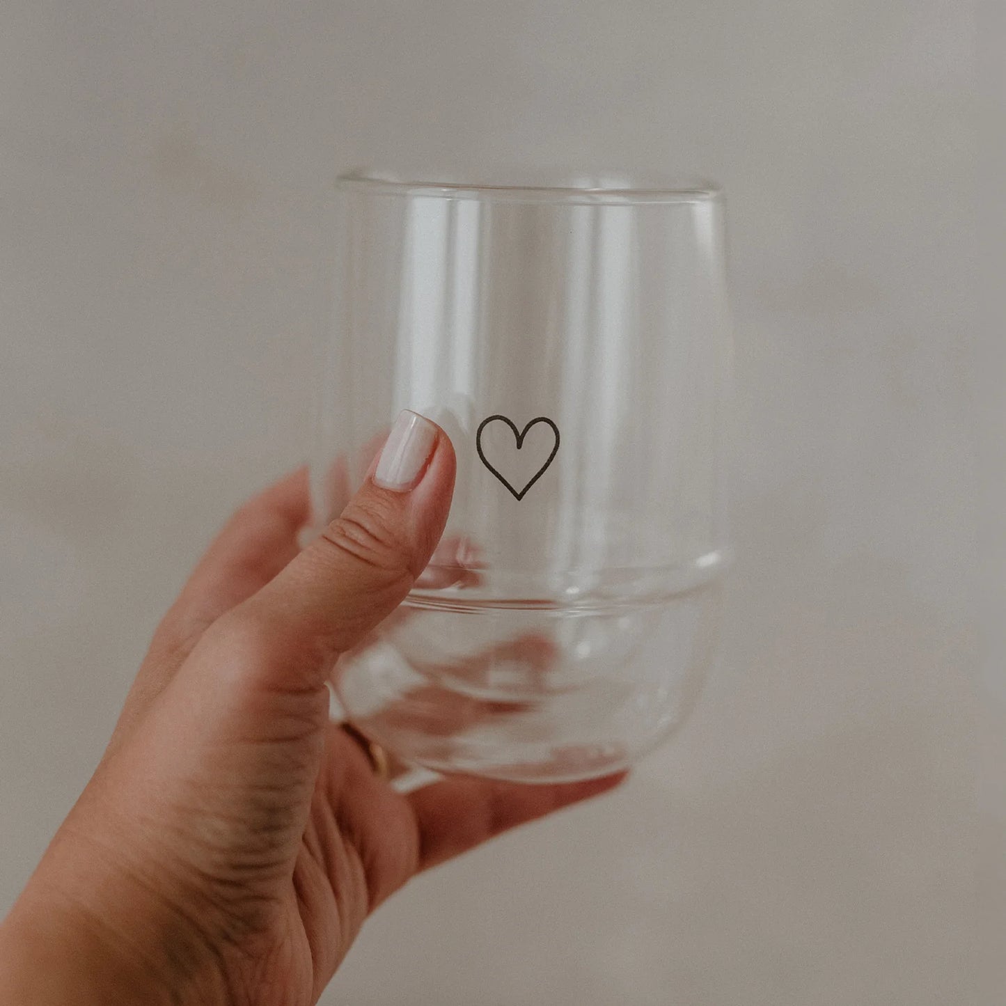 EULENSCHNITT doppelwandiges Latte Macchiato Glas Herz