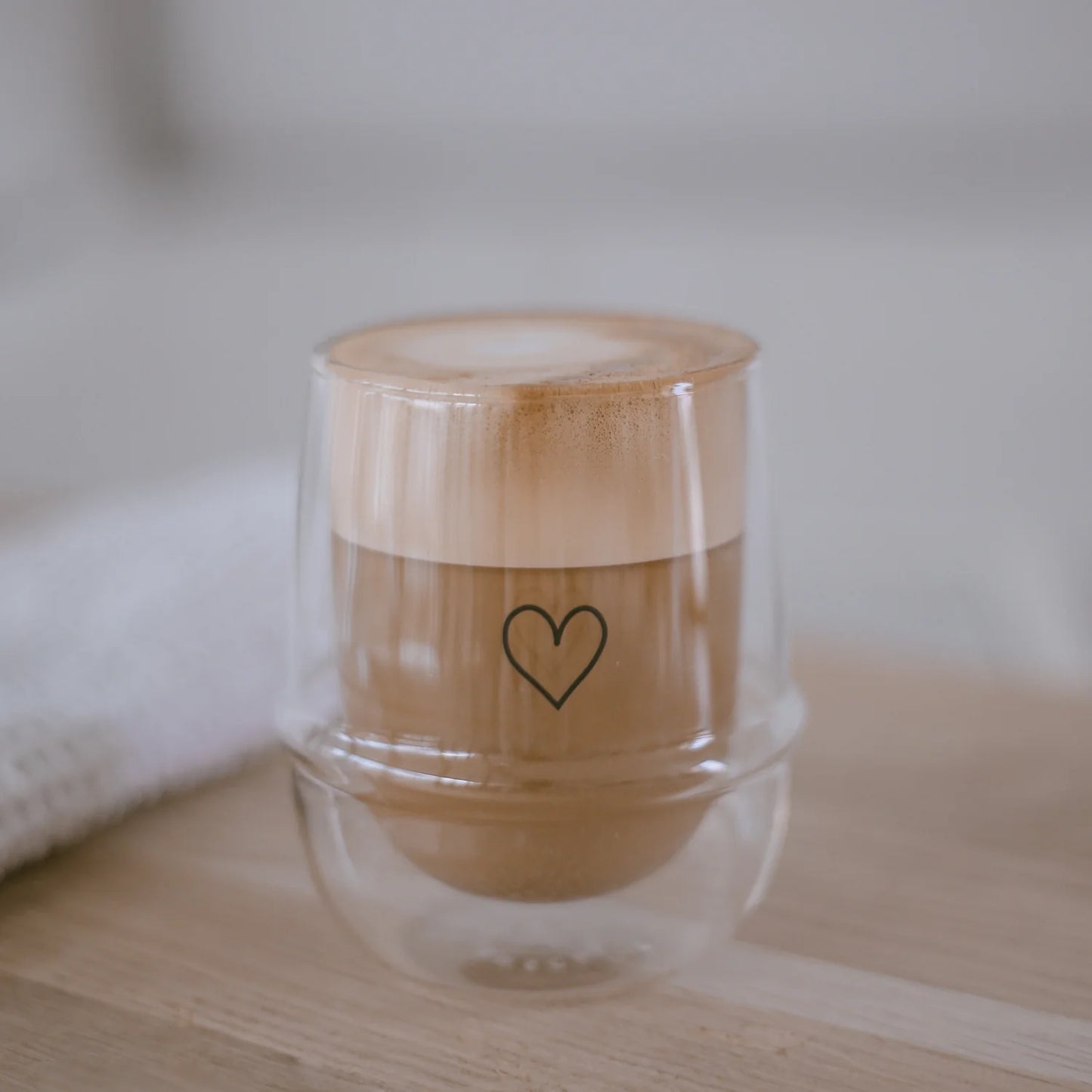 EULENSCHNITT doppelwandiges Cappuccino Glas Herz