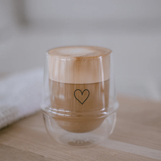 EULENSCHNITT doppelwandiges Cappuccino Glas Herz