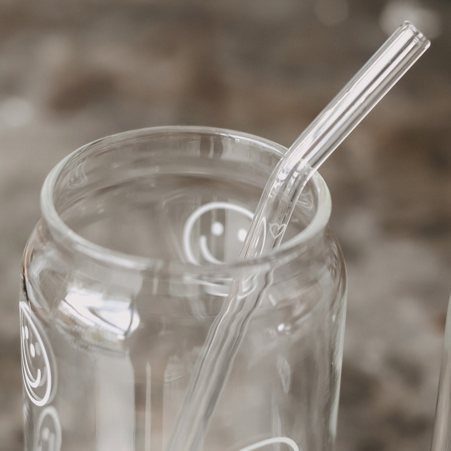 EULENSCHNITT Glashalme gebogen Herz transparent 4-er Set