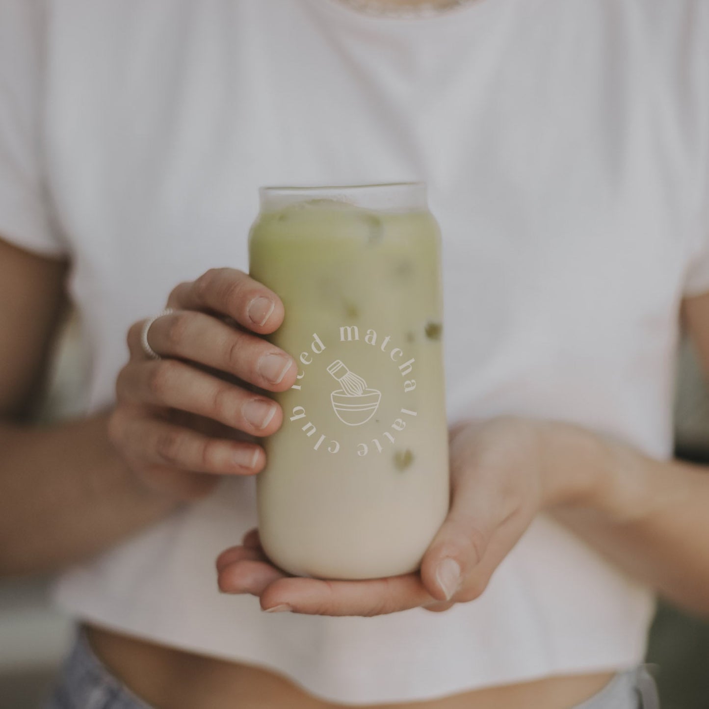 EULENSCHNITT Hohes Trinkglas Iced Matcha Latte Club