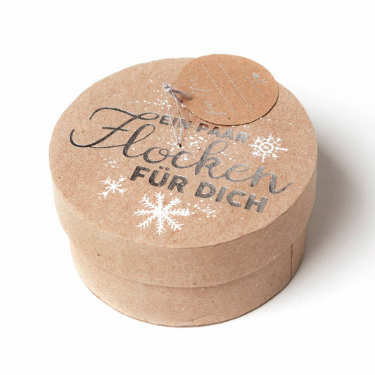 GOOD OLD FRIENDS Winter Geldgeschenkdose. Ein paar Flocken