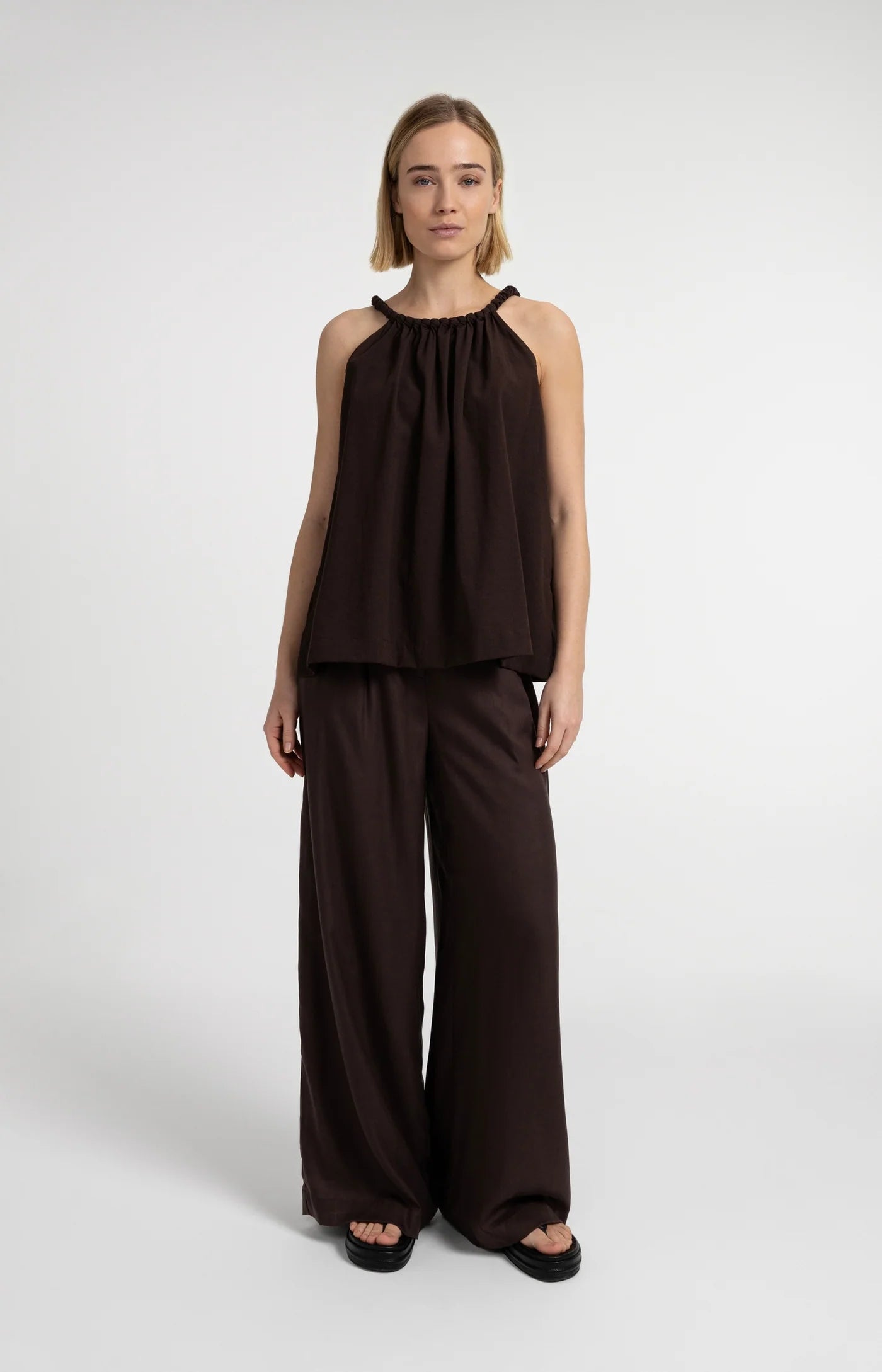 YAYA Trägertop mit geflochtener Neckline - Aubergine Purple