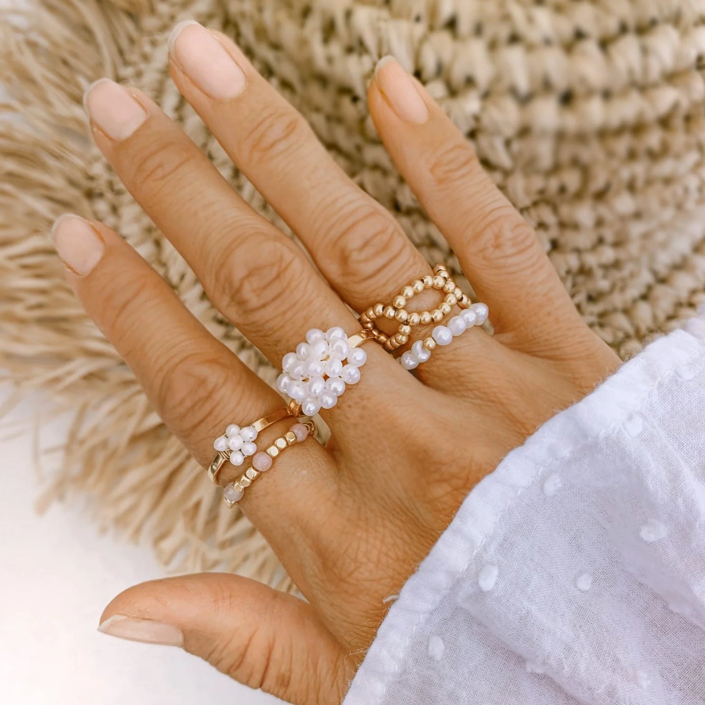 IBU JEWELS Ring Pearl Bunch RM