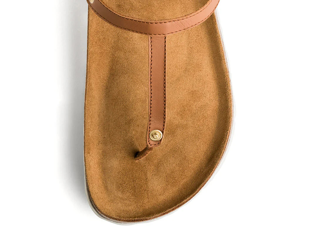 HEY MARLY Zehentrenner-Sandale Casual Cork Cognac