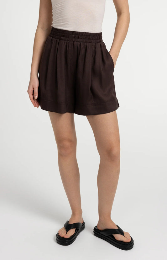 YAYA Highwaist Shorts Aubergine Purple