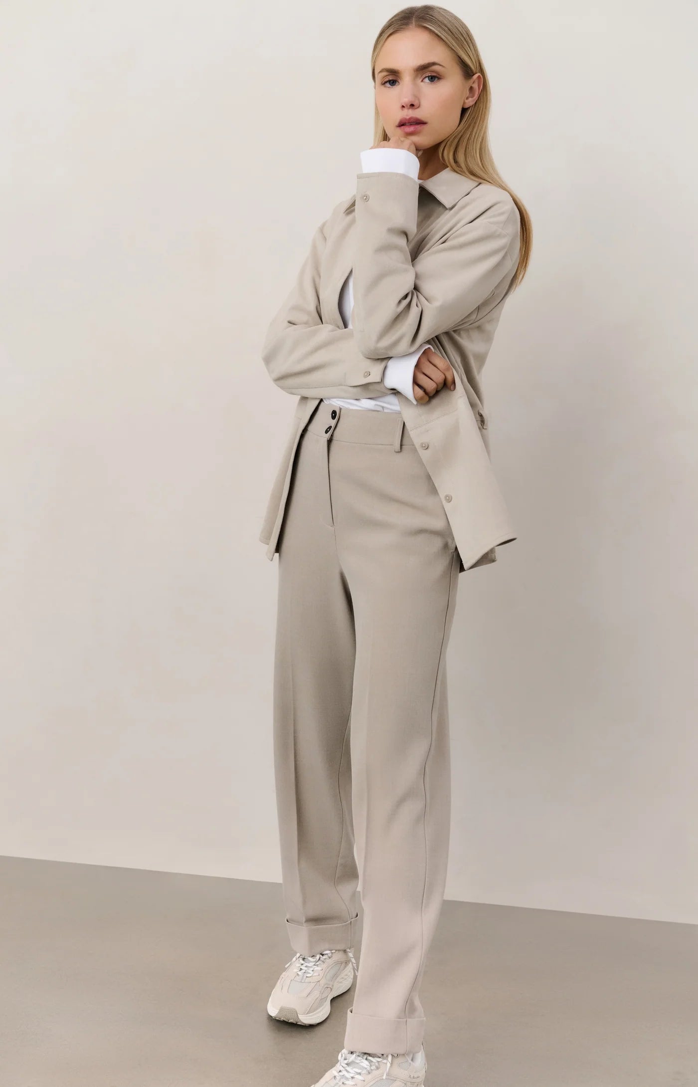 YAYA Hose mit hohem Bund und Umschlag