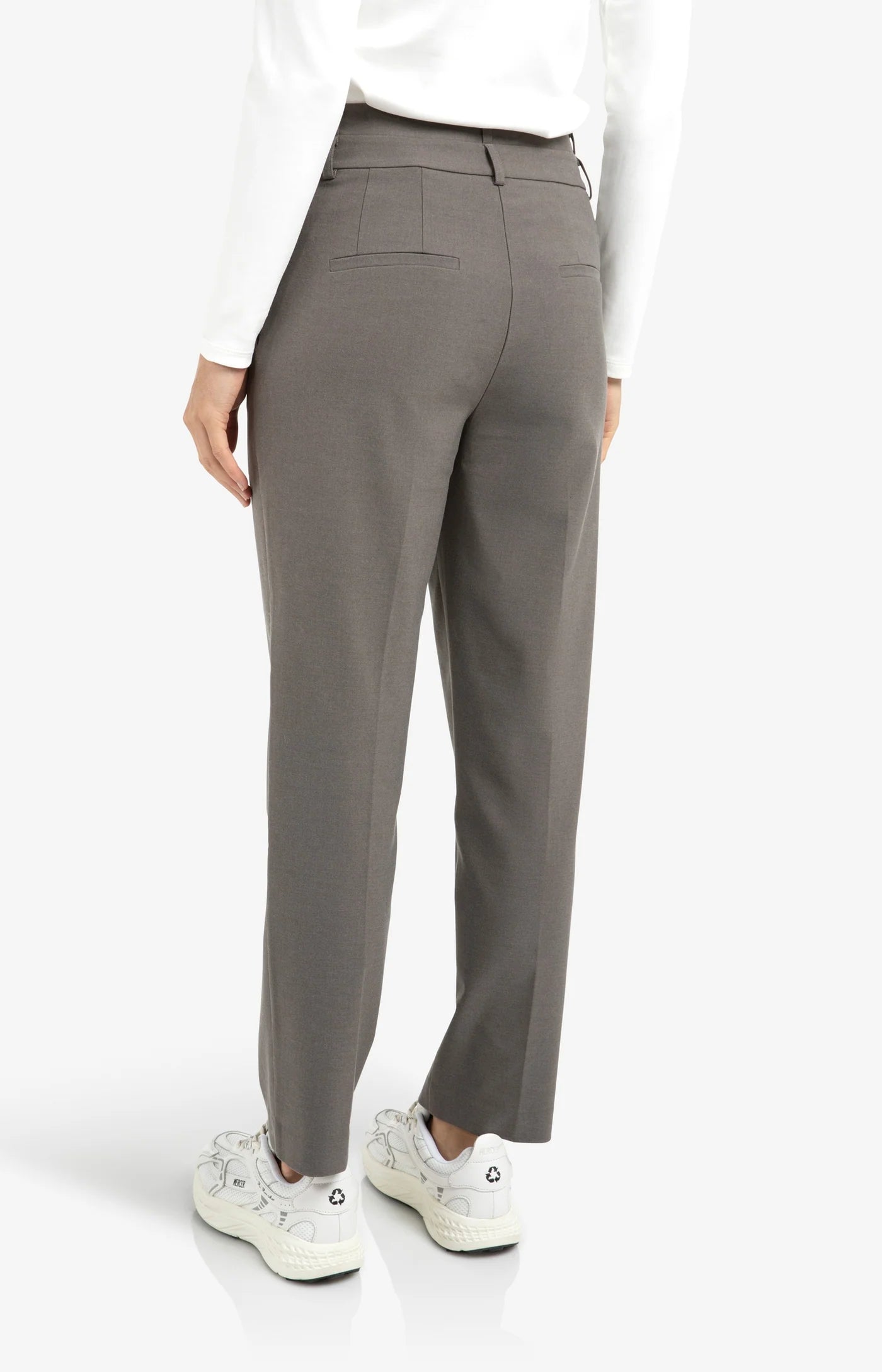 YAYA Hose mit doppelten Bund Dark Taupe