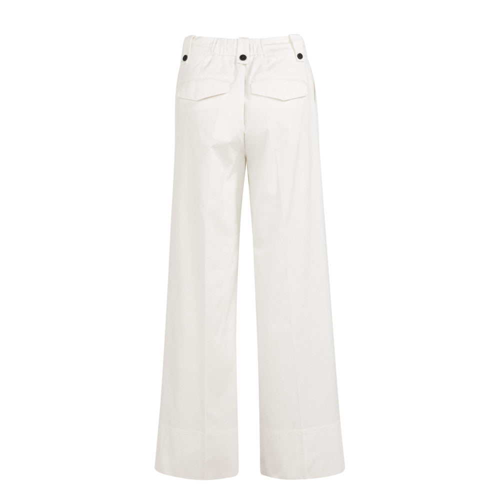 YAYA Hose mit Bundfalten und weitem Bein Offwhite