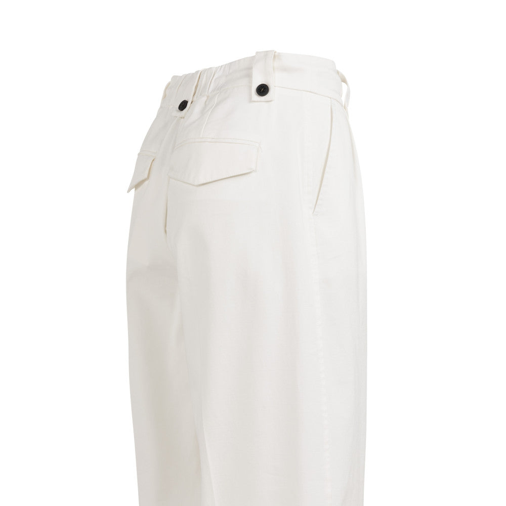 YAYA Hose mit Bundfalten und weitem Bein Offwhite