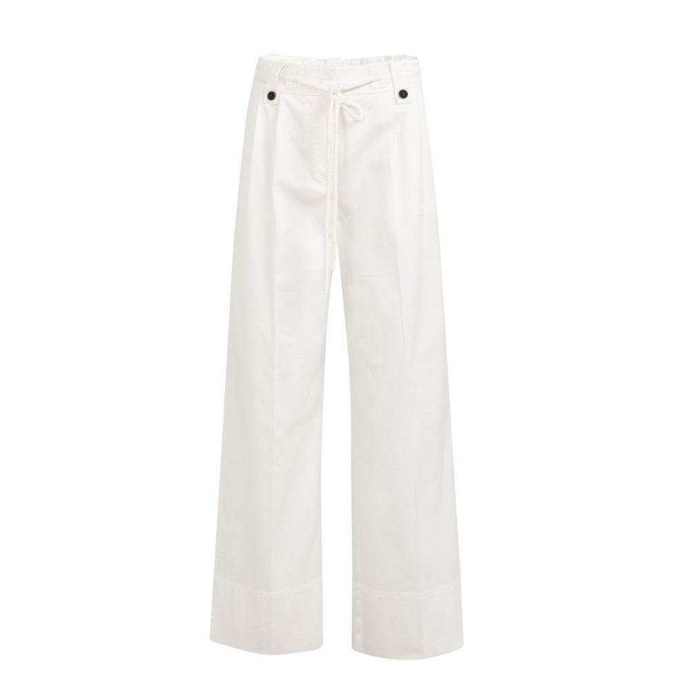 YAYA Hose mit Bundfalten und weitem Bein Offwhite