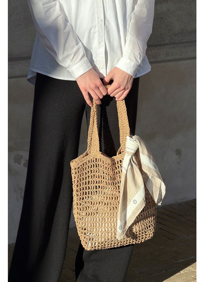 CARE BY ME Sienna Bag - Häkeltasche aus Raffia