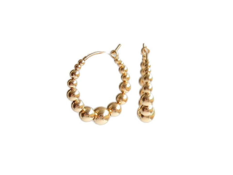 GNOES AMSTERDAM Creolen Beaded Hoop Gold