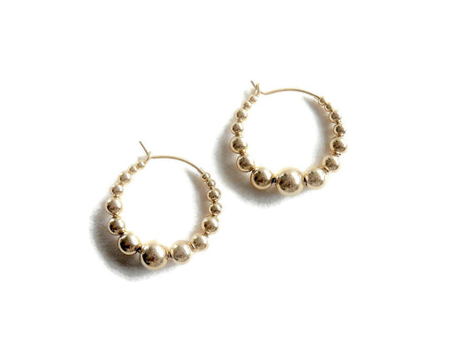 GNOES AMSTERDAM Creolen Beaded Hoop Gold