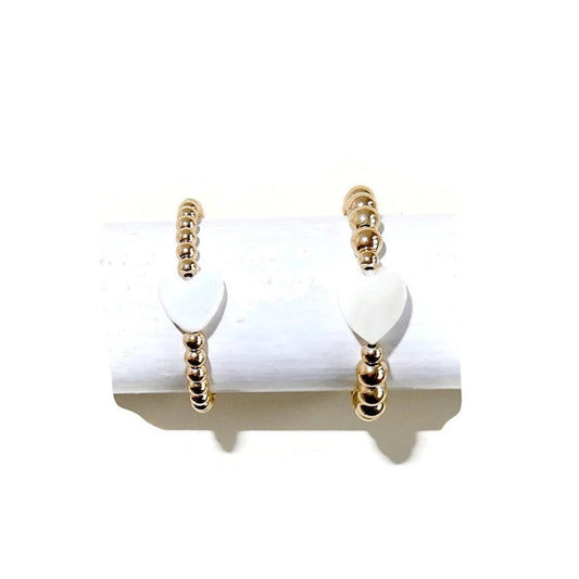 GNOES AMSTERDAM Flexring Mother of Pearl Heart in 2 Größen Gold