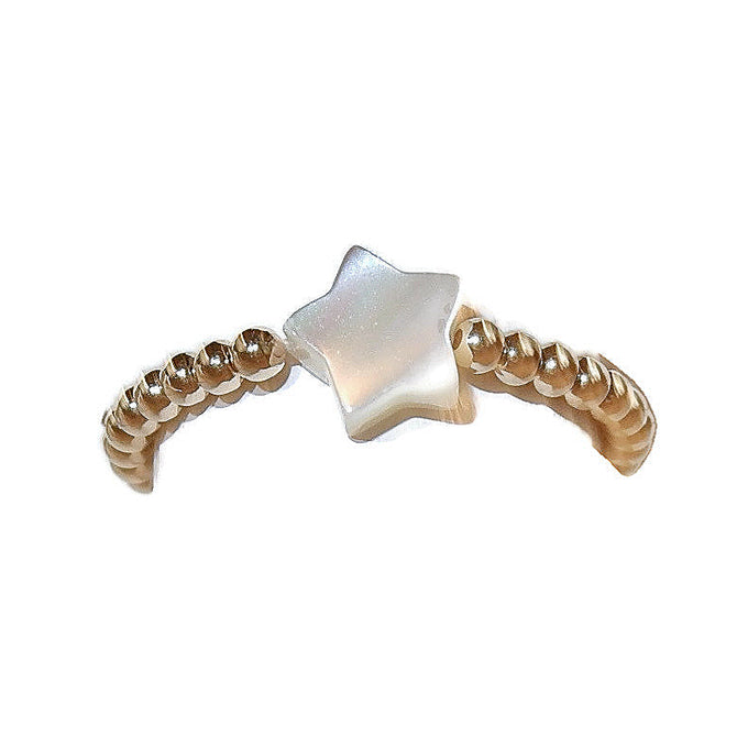 GNOES AMSTERDAM Flexring Mother of Pearl Star 2mm Gold