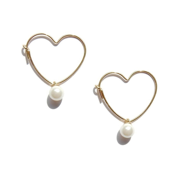 GNOES AMSTERDAM Creolen Heart mit Perle Gold