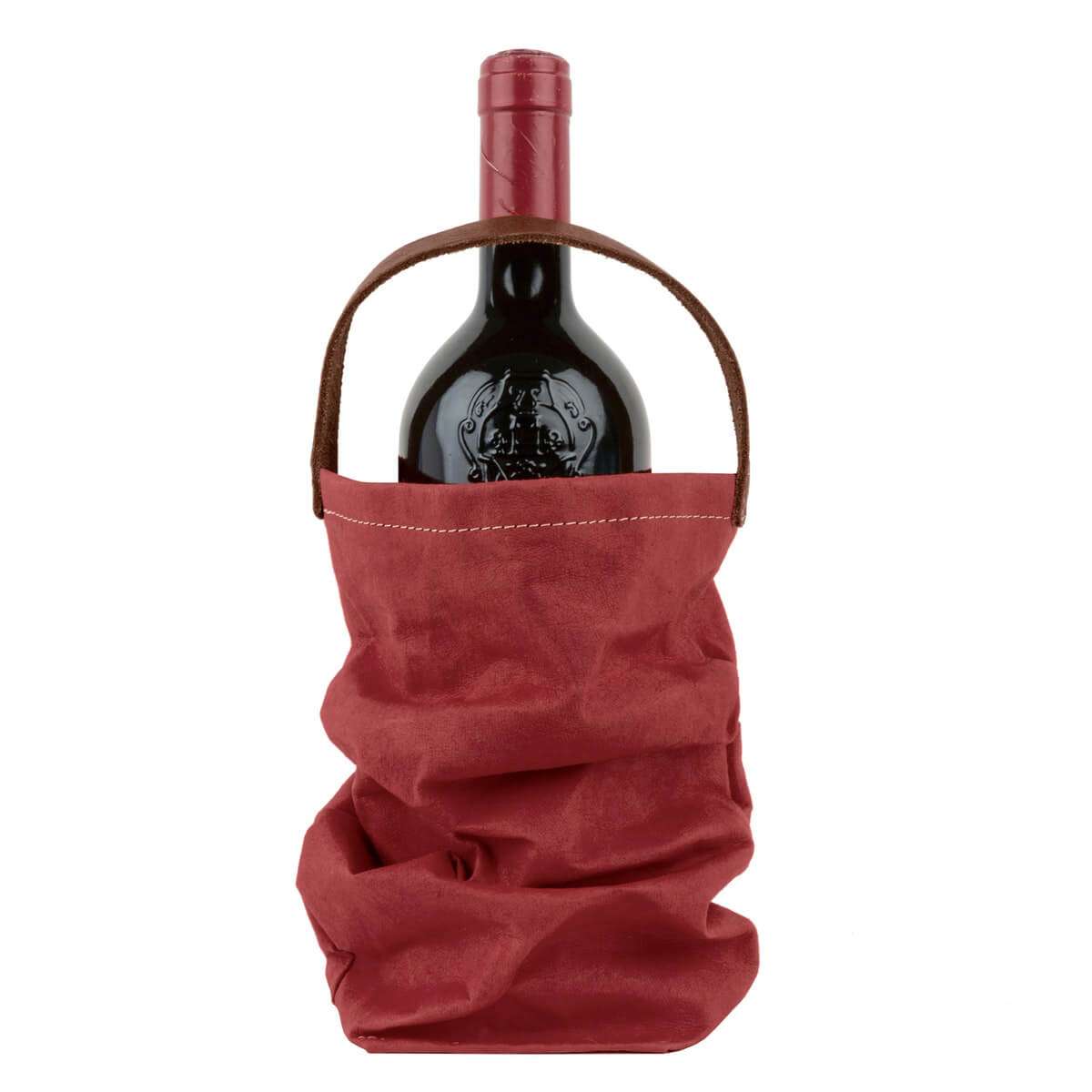 UASHMAMA Wine Bag mit Lederhenkel