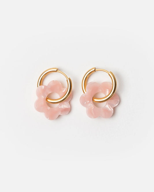 KURAGE GINZA Duo Creolen Baby Fleurette Rose Pale