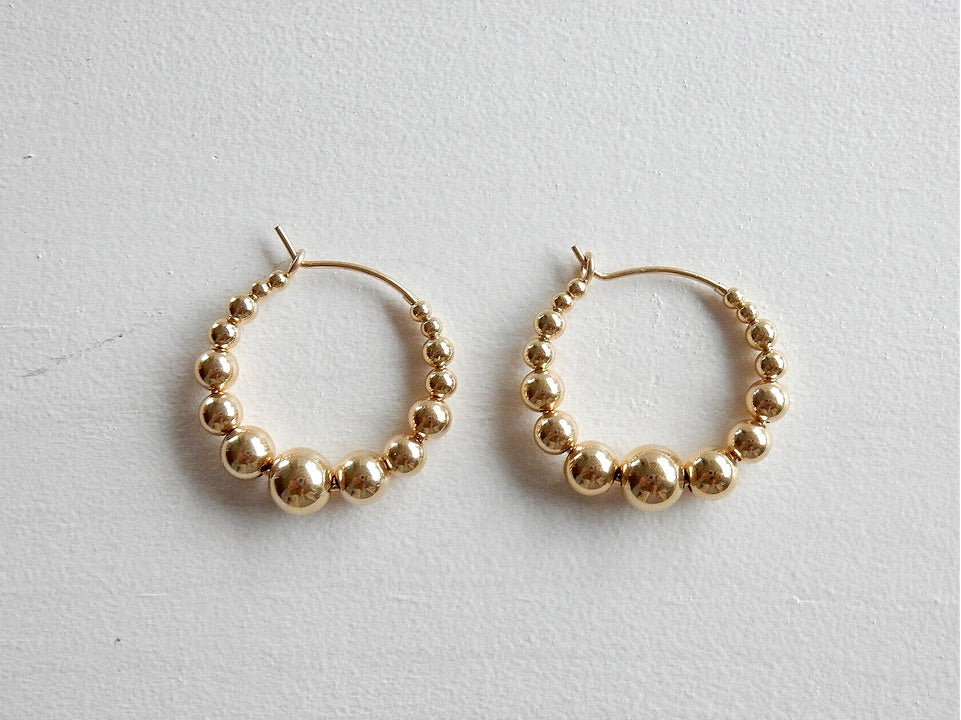 GNOES AMSTERDAM Creolen Beaded Hoop Gold