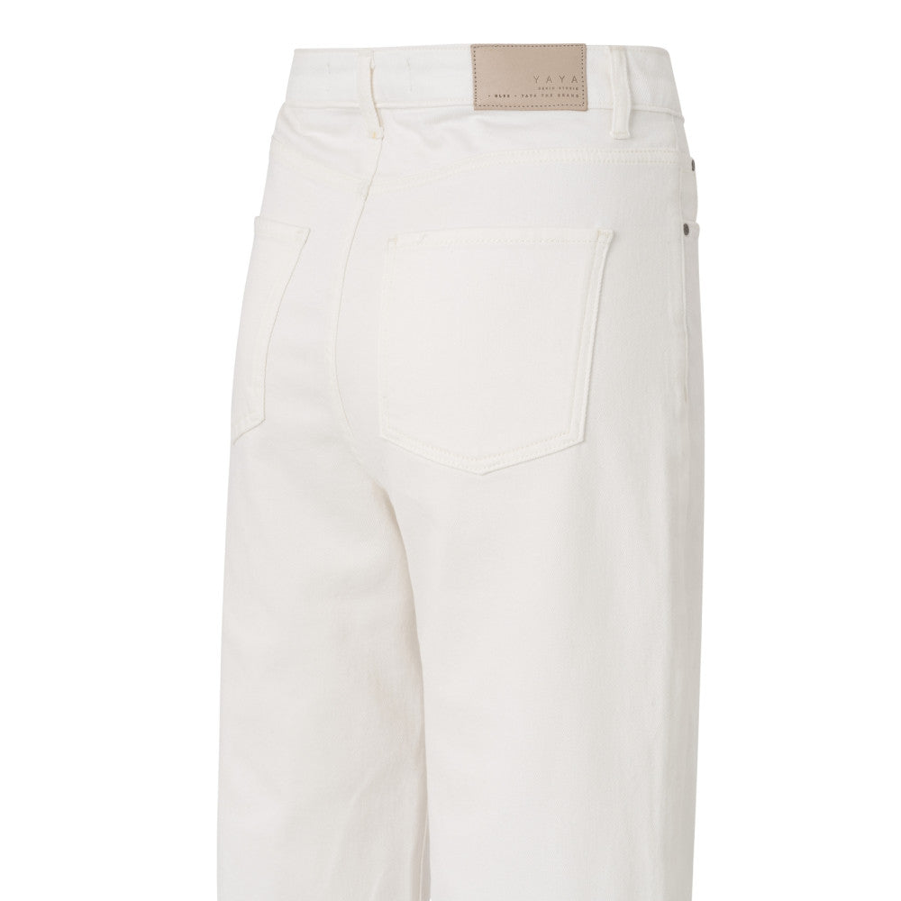 YAYA Jeans mit weitem Bein Offwhite