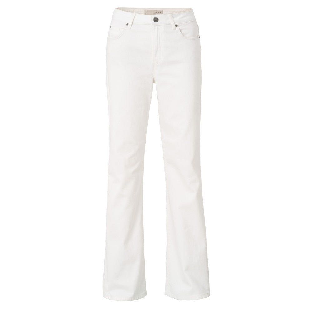 YAYA Jeans mit weitem Bein Offwhite