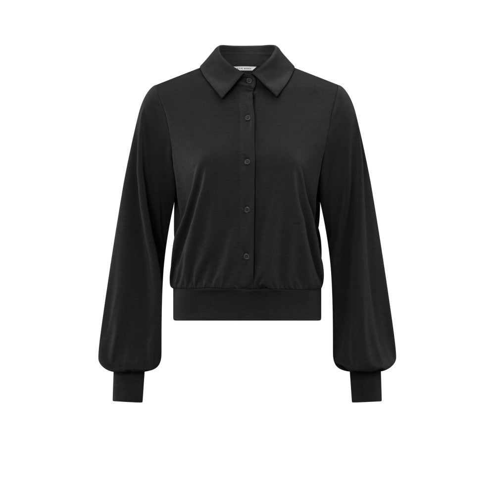 YAYA Jerseybluse mit Balloonärmel Black