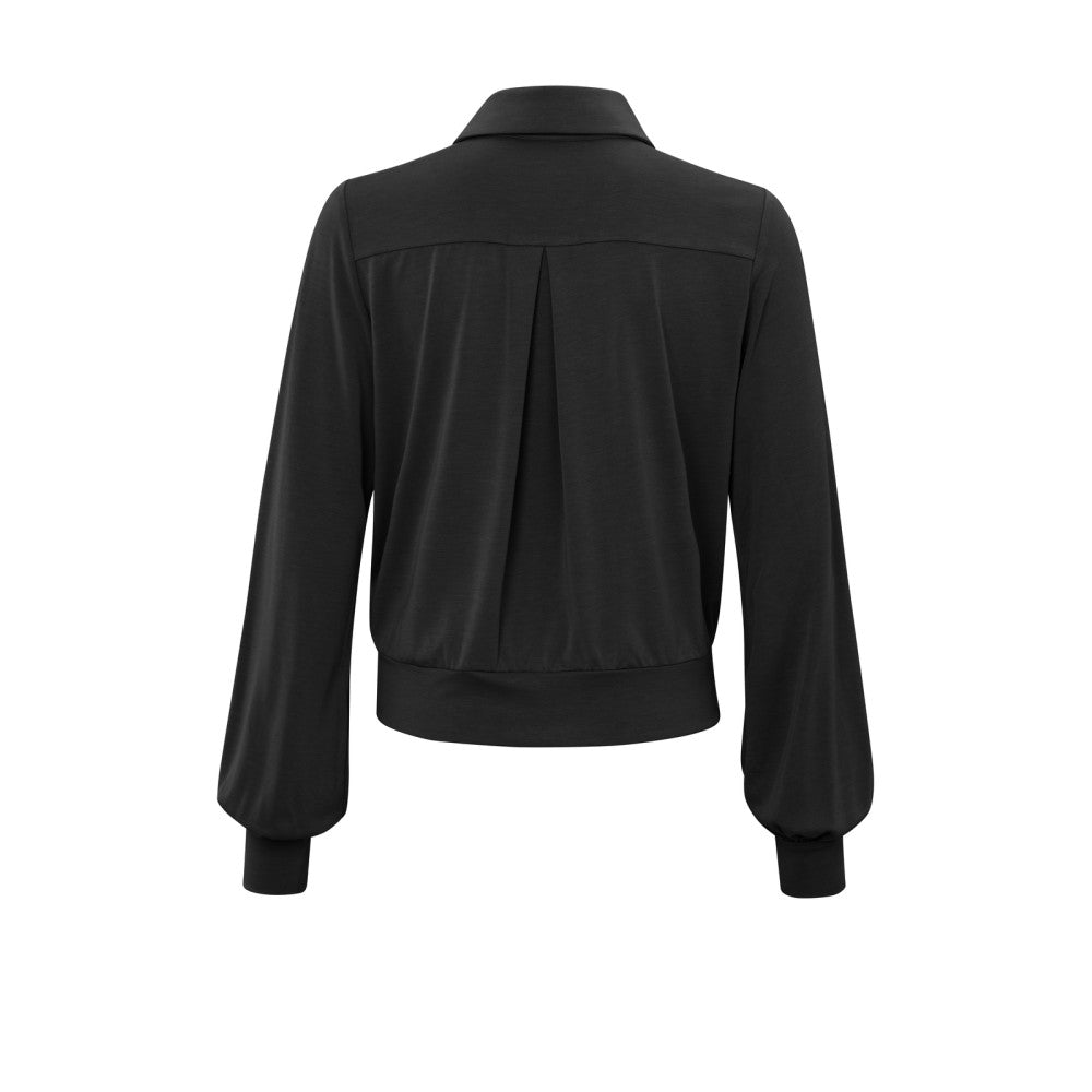 YAYA Jerseybluse mit Balloonärmel Black