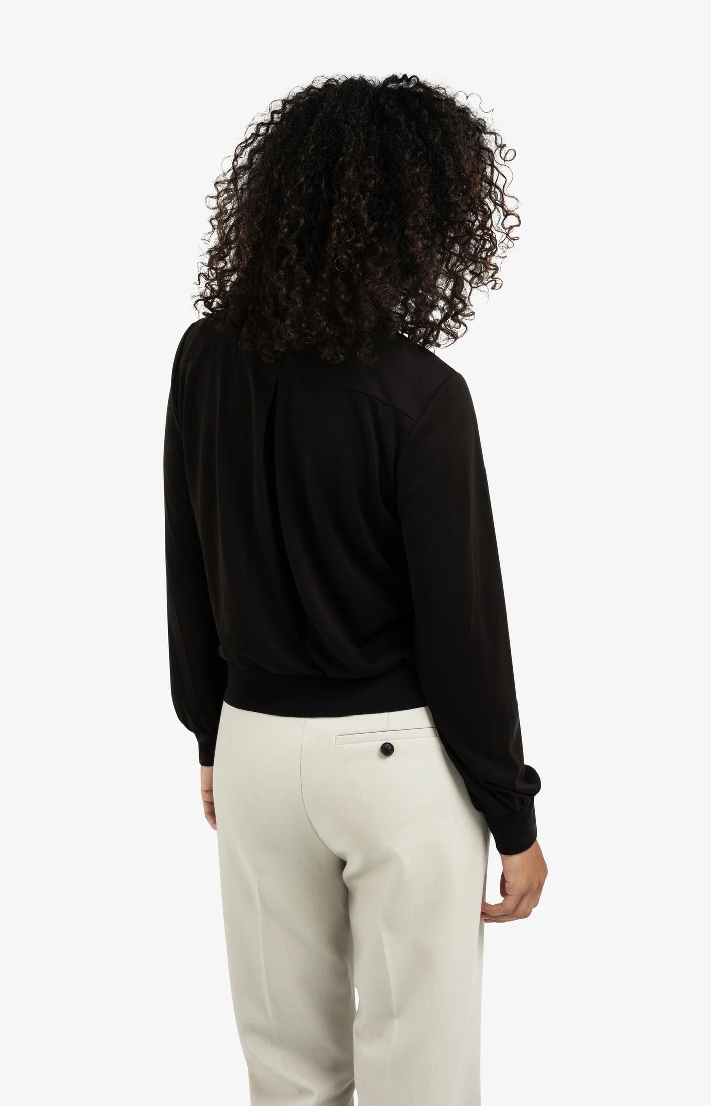 YAYA Jerseybluse mit Balloonärmel im Lagenlook Black