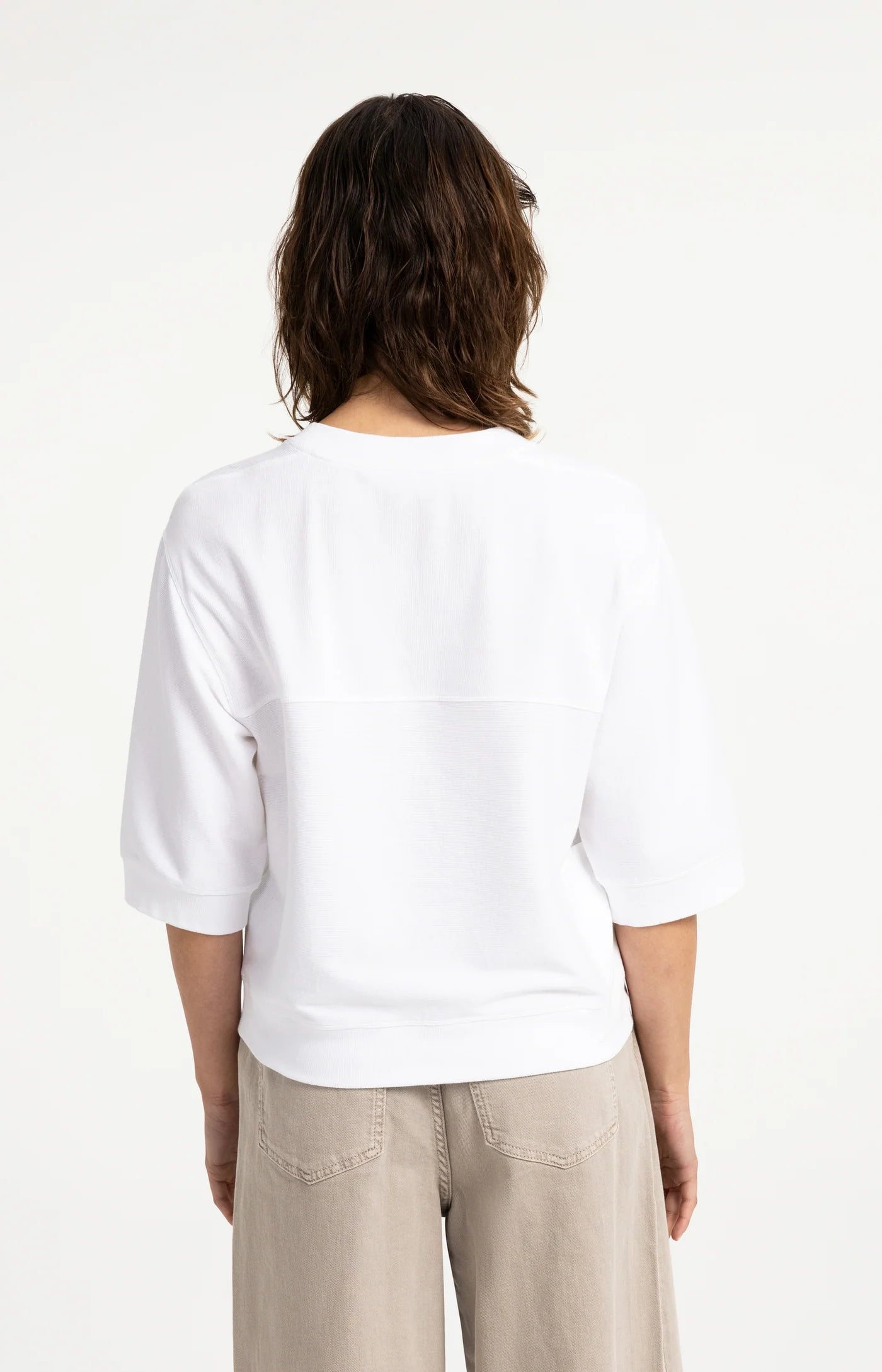 YAYA Jersey Kurzarmshirt Pure White