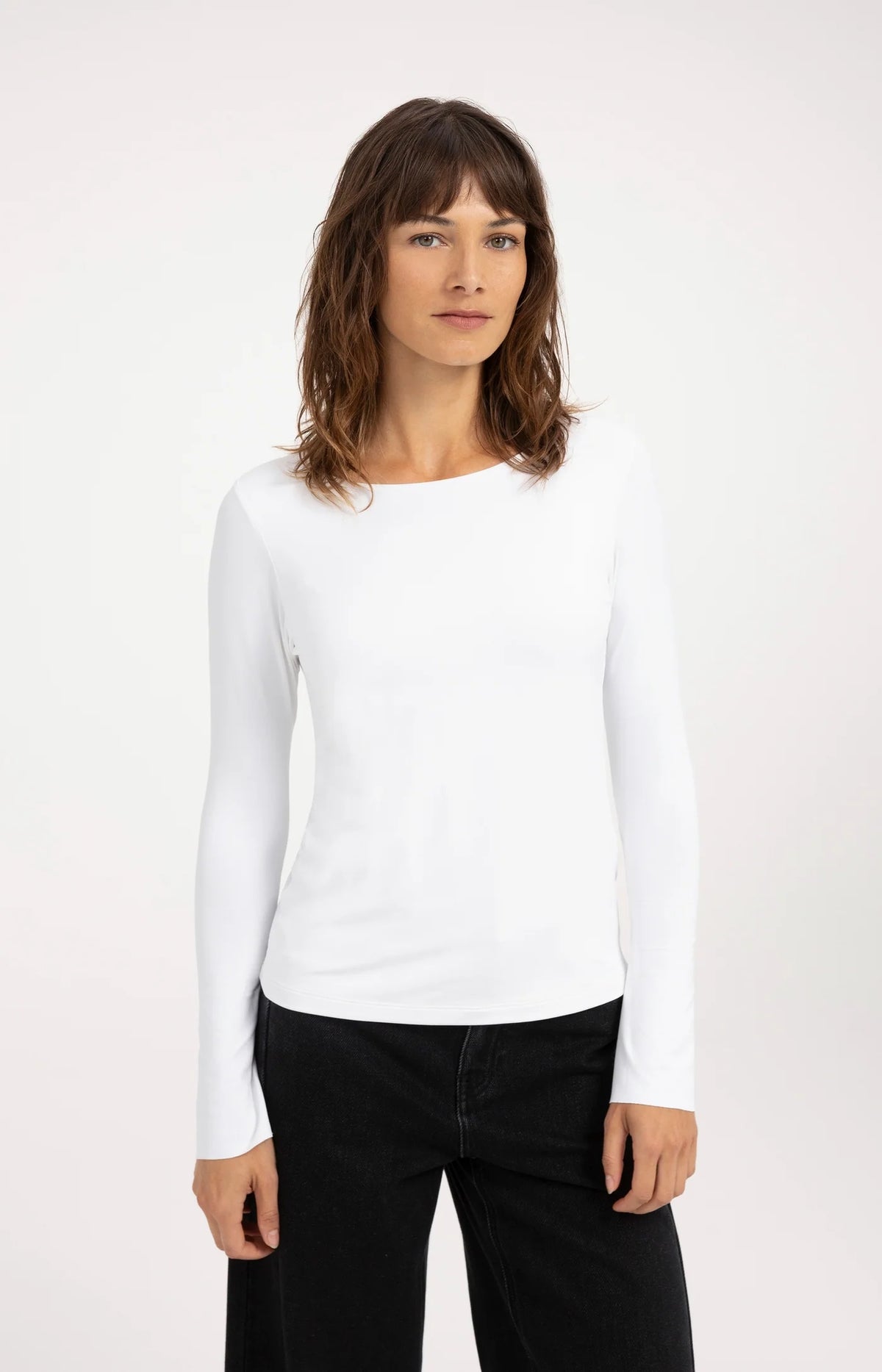 YAYA Jerseyshirt mit ausgestellten Arm - Pure White