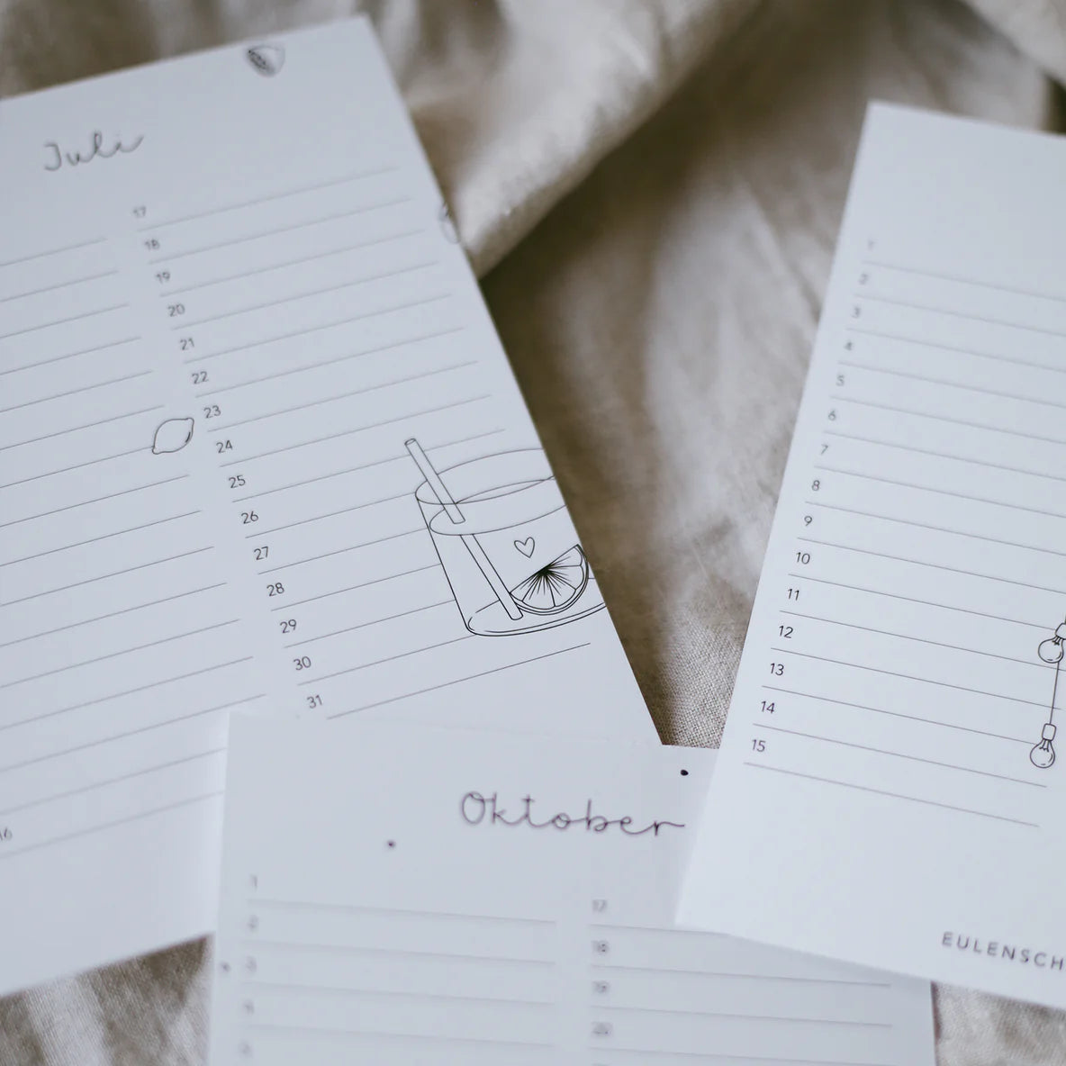 EULENSCHNITT Tischkalender Geburtstage Blumenmädchen