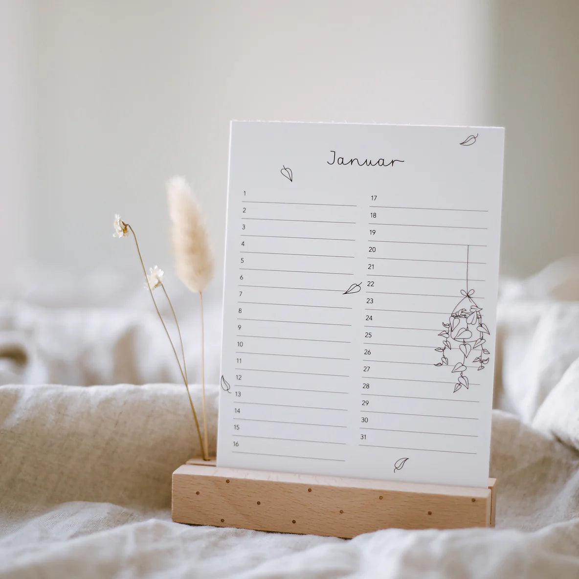 EULENSCHNITT Tischkalender Geburtstage Blumenmädchen