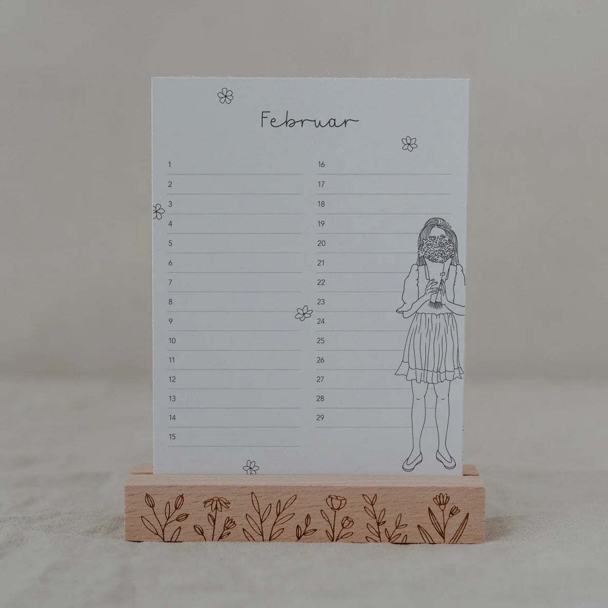 EULENSCHNITT Tischkalender Geburtstage Blumenmädchen
