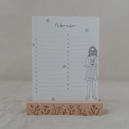 EULENSCHNITT Tischkalender Geburtstage Blumenmädchen