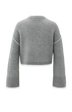 Lade das Bild in den Galerie-Viewer, YAYA Strickpullover mit Linien Taupe
