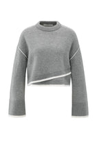 Lade das Bild in den Galerie-Viewer, YAYA Strickpullover mit Linien Taupe
