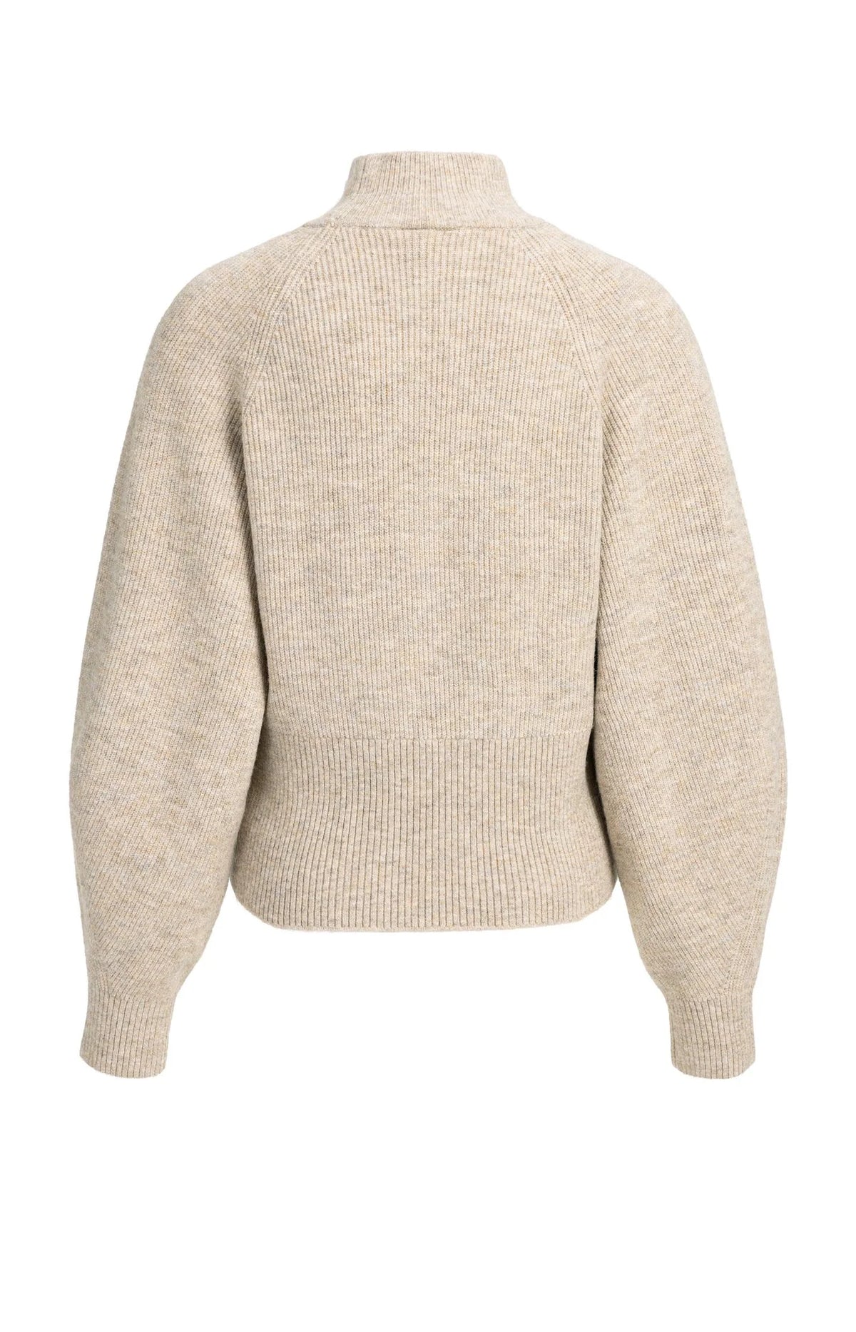 YAYA Rollkragenpullover mit Fledermausärmeln - Light Beige Melange