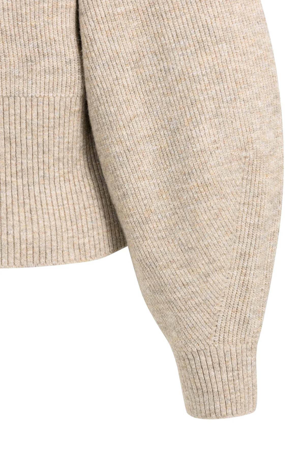 YAYA Rollkragenpullover mit Fledermausärmeln - Light Beige Melange