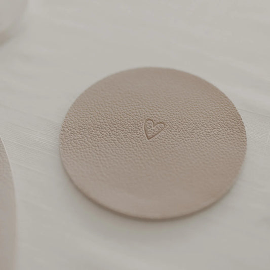 EULENSCHNITT Untersetzer Herz Creme 2-er Set
