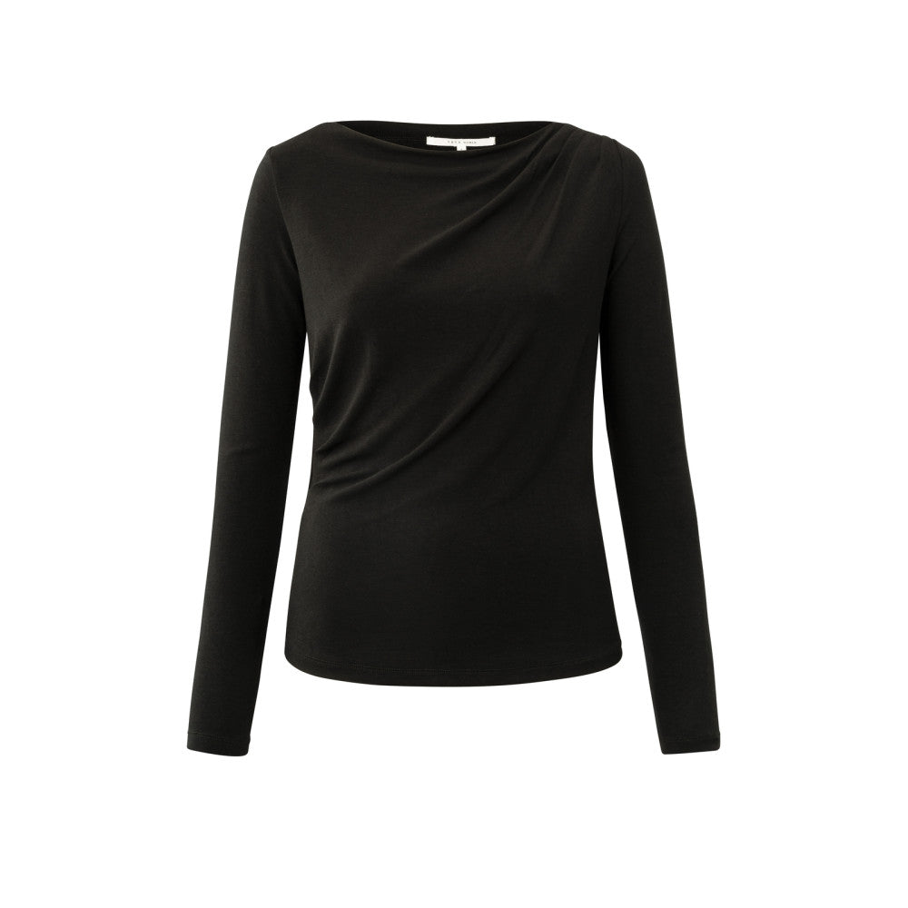YAYA Pullover Jersey-Oberteil mit Plisseedetails