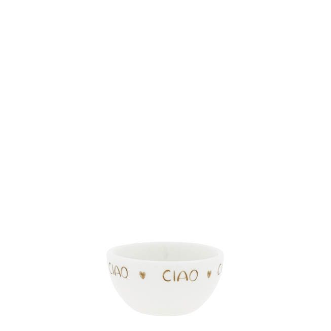 BASTION COLLECTIONS Bowl White S Brown Print in 3 Designs