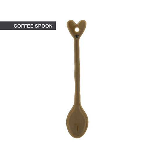 BASTION COLLECTIONS Porzellanlöffel Heart braun