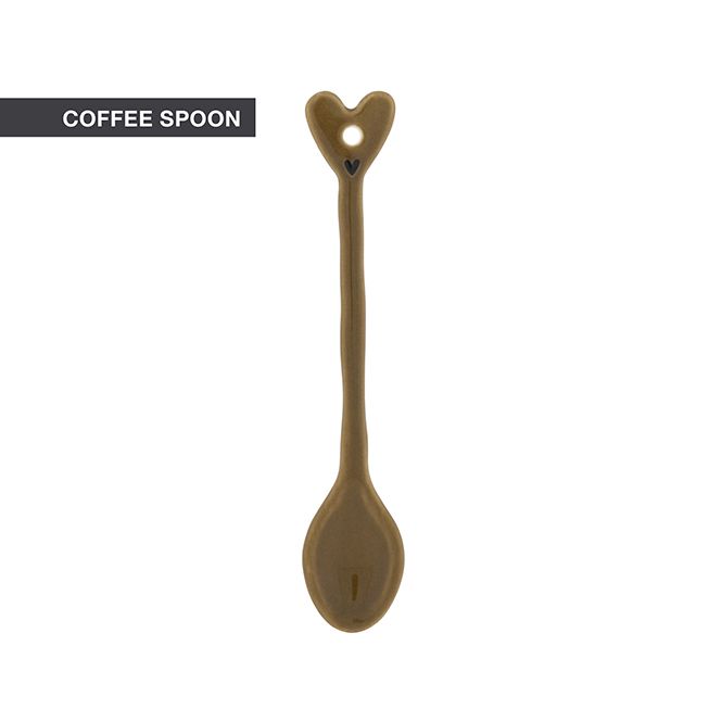 BASTION COLLECTIONS Porzellanlöffel Heart braun
