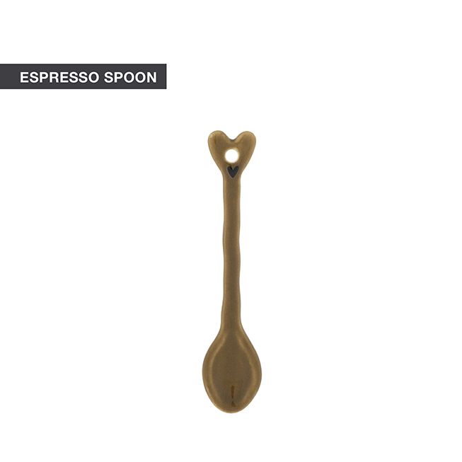 BASTION COLLECTIONS Kleiner Porzellanlöffel Heart braun