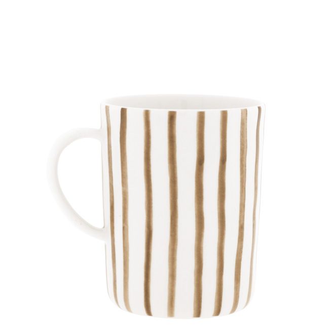 BASTION COLLECTIONS Tea Mug Brown Stripes - Teetasse