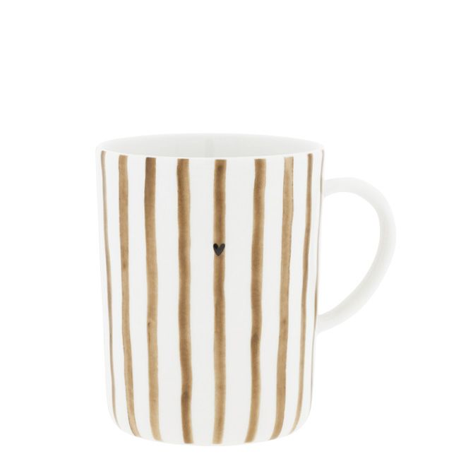 BASTION COLLECTIONS Tea Mug Brown Stripes - Teetasse